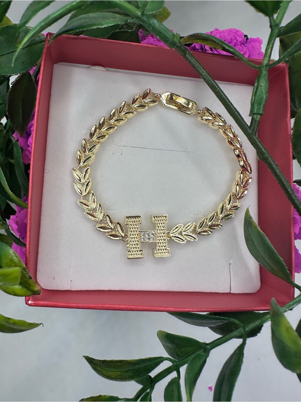 Gold Tone Crystal H-Link Bracelet - Women jewelry
